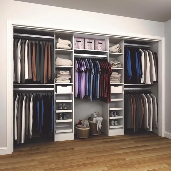 ClosetMaid 14865 Impressions Standard 60 in. W - 120 in. W White Wood Closet System