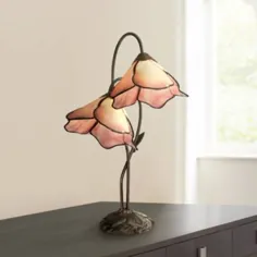 Dale Tiffany Poelking Pink Lily Glass Despamp 2-Light - # 5W612 |  لامپ به علاوه