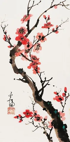نقاشی شاخه‌های گل‌دار