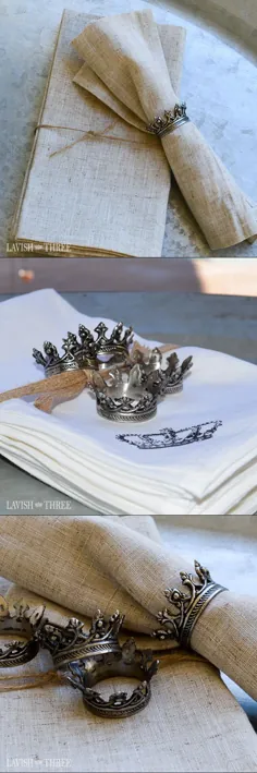 حلقه های دستمال "Majestic Crown" ~ مجموعه 4 عددی