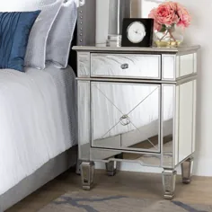 Cadence Hollywood Regency Glamour Style Mirrorred Nightstand by Ember Interiors - Walmart.com