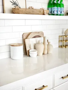 آشپزخانه طلایی و سفید - دکوراسیون سفید