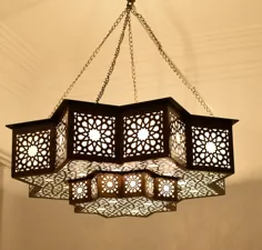 چراغ سقفی مراکشی لامپ آویز |  اتسی