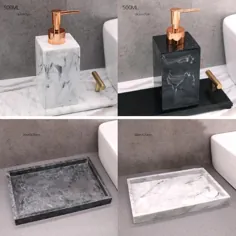 Gamela - سینی ذخیره سازی حمام با بافت مرمر