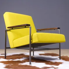 صندلی اتاق نشیمن Rob Parry 2280 با پارچه زرد ، دهه 1960 |  # 155736