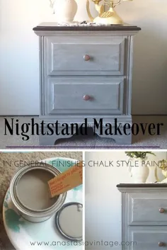 Makestand Night Makeover به طور کلی رنگ به سبک گچ {مسابقه مبلمان پارچه Flippin '|  Anastasia Vintage