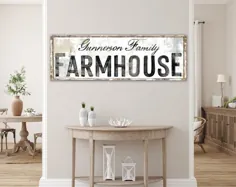 Home Homestead Family Farmhouse Sign Decor Rustic Wall Decor، Vintage Country Decor Large Canvase