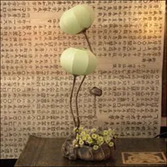 سایه لامپ کاغذی با دو چراغ فانوس جوانه گل آفتابگردان