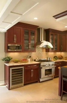 تصاویر آشپزخانه - سنتی - چوب تیره ، گیلاس رنگ (آشپزخانه شماره 47)