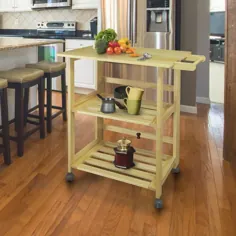 سبد آشپزخانه تاشو با دو قفسه و یک دسته طبیعی - خانه فلورا