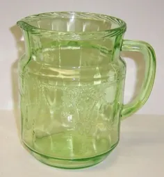 Hocking Depression Glass Green CAMEO BALLERINA 6 اینچ 36 اونس آب PITCHER