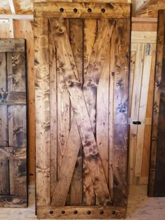 درب انبار X Brace - درب چوبی کشویی - درب انبار با یا بدون سخت افزار - درب سبک Farmhouse - روستایی - داخلی - بسته درب انبار