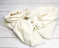 کیف های خرید قابل استفاده مجدد 100٪ Cotton Muslin Me Mother Earth - 3pk