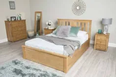 قاب تختخواب ذخیره سازی چوبی Chester Medium Oak - 4ft6 Double