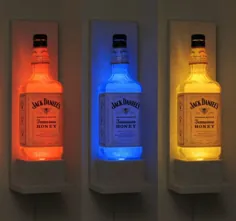 جک دانیلز عسل دیواری رنگی تغییر LED چراغ / میله بطری LED سازگار با محیط زیست سازگار با محیط زیست دوستانه rgb - بطری های شیک - شیشه ای -