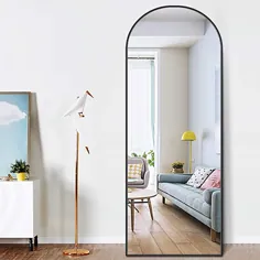 آینه کفپوش PexFix تمام طول ، آینه ایستاده تاشو تاشو تاشو 65 "x22" آینه اتاق آینه آینه دیواری ایستاده ، به صورت آویزان (سیاه)