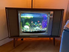 مخزن ماهی تلویزیون قدیمی