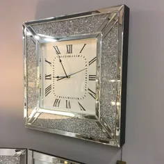 ساعت دیواری آینه ای نقره ای الماس |  تصویر خانه عالی