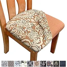 روکش صندلی صندلی غذاخوری چاپی Melanovo Stretch ، صندلی های کوسن صندلی روکش دار ضد گرد و غبار قابل شستشو اسپندکس قابل شستشو (مجموعه 4)