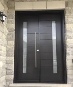 طراحی مدرن درب چوبی چوب ماهون جامد - درب های مدرن