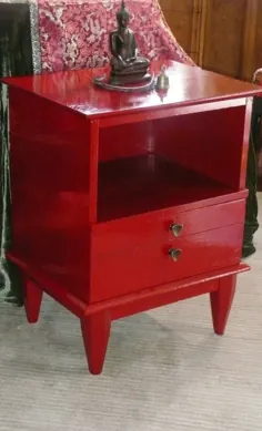 Jazzy Poppy Accent Table Nightstand Vintage Poppy Cottage |  اتسی
