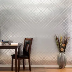 پانل دیواری آلومینیومی مسواک زده Fasade (4 "x 8" <a href="http://x.013/"> http: //x.013/ </a>) (نمونه) ، نقره ای (پلاستیک)