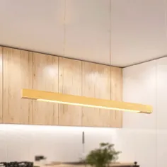 آویز LED خطی چراغ سقفی بژ تک چراغ چوبی سبک ژاپنی در نور گرم برای چراغ های آویز اتاق ناهار خوری