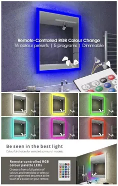 آینه حمام LED فوق العاده روشن مکعب بلند (باریک)