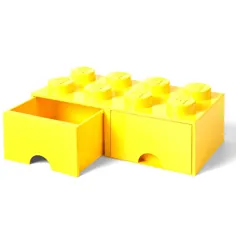 آجر LEGO Storage 8 Knob - 2 کشو (زرد روشن)
