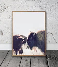 Bison Print Art Art Buffalo Wall Art Bison American |  اتسی