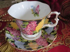 جام چای رویال آلبرت سلطنتی و نعلبکی سینتیا یاس بنفش |  اتسی