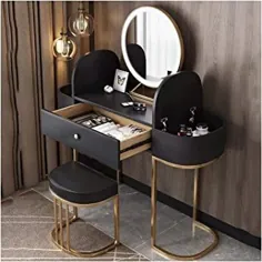 بهترین طراحی میزهای میز غرور جامد چوب میز آراسته مدرن مینیمالیستی زنانه سبک میز آراسته با چراغ آینه LED هدیه عالی برای دختران
