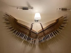 کلیدهای بال-پیانو ، دکور دیوار اتاق خواب ، نصب کلیدهای پیانو ، دکور چوب ، پیانوی آرت دکو ، کلیدهای 88 پیانو