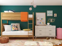 تختخواب سفارشی |  ایده های طراحی اتاق کودک به سبک مدرن در اواسط قرن