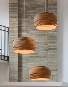 Lampenschirm ، Hängeleuchte ، Leuchte aus Bambusfurnier ، "Light Light" ، Lampe aus Holz ، Eßtischlampe