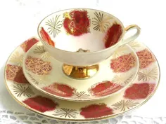لیوان چای قرمز فنجانی لیوان سه تایی لیوان چای خوری و نعلبکی |  اتسی