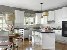 ست-آشپزخانه-سفید-و-فضای-غذاخوری-باز-با-رنگ-اتاق-غذاخوری-رنگ-ایده ها - Primadr کشف شده توسط EllenFiena