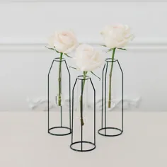 گلدان های گلدان لوله ای آزمایشی هندسی - مجموعه ای از 3 - Walmart.com