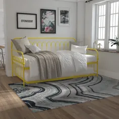 تختخواب فلزی روشنایی پاپ Novogratz با رول تراندل ، زرد - Walmart.com