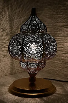 میز مراکشی چراغ رومیزی چراغ رومیزی پرنعمت |  اتسی