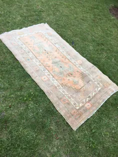 فرش Vintage Nomadic فرش ترکی فرش اوشاک پشم پریشان |  اتسی