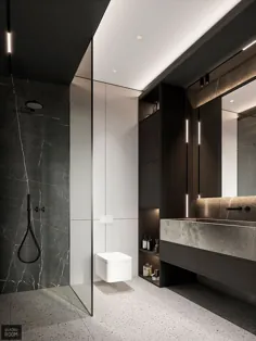ЖК من https://www.instagram.com/quadro_room/ در Behance |  لوکس طراحی حمام ، حمام تک رنگ ، حمام لوکس