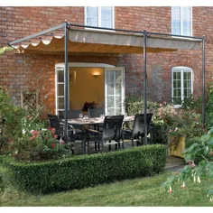 باغ باغ انگلیسی Bosmere 10 فوت. 9 اینچ x 8 فوت. 10 اینچ Gunmetal خاکستری دیواری استوانه ای قابل جمع شدن سایبان-A026 - انبار خانه