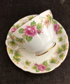Vintage Shelley Royalty Pattern Teacup Saucer z 0186 Henley |  اتسی