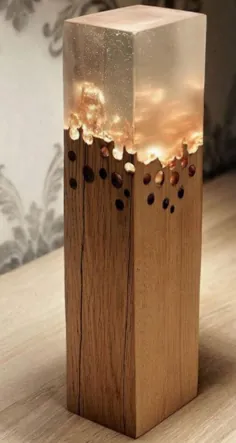 لامپ چوبی اپوکسی دکوراسیون منحصر به فرد نور تزئینی منحصر به فرد |  اتسی
