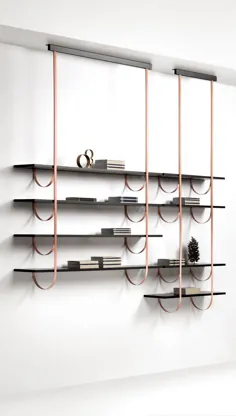قفسه کتاب فلزی شناور TALEA توسط DE CASTELLI طراحی LucidiPevere