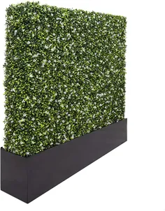 SunnyRoyal 41 "L x 62" H x 8.6 "DArtificial Boxwood Hedge Wall Planter Faux Hedge Privacy Fence Planter جعبه کاشت برای فضای باز در فضای باز ، جعبه کارخانه فولاد ضد زنگ به طور جداگانه به فروش می رسد