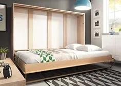 تاشو افقی اتاق خواب مدرن Arthauss و بیرون کشیدن تخت مورفی در بلوط Sonoma در 3 اندازه فروخته شده (90 200 200 سانتی متر)