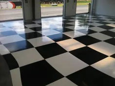 طبقه گاراژ چند پارچه ای پرچم شطرنجی |  دکور بتن