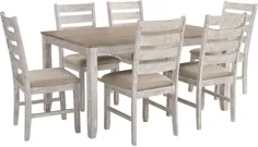 طراحی امضا توسط اشلی ناهار خوری میز و صندلی غذاخوری Skempton (مجموعه ای از 7) D394-425
